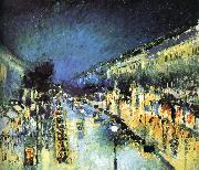 Camille Pissarro Montmartre Street Night oil painting artist